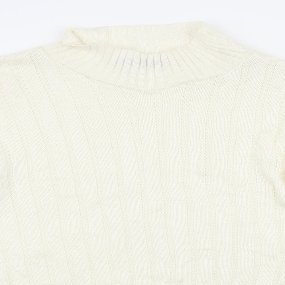 Boohoo Womens White   Pullover Jumper Size S