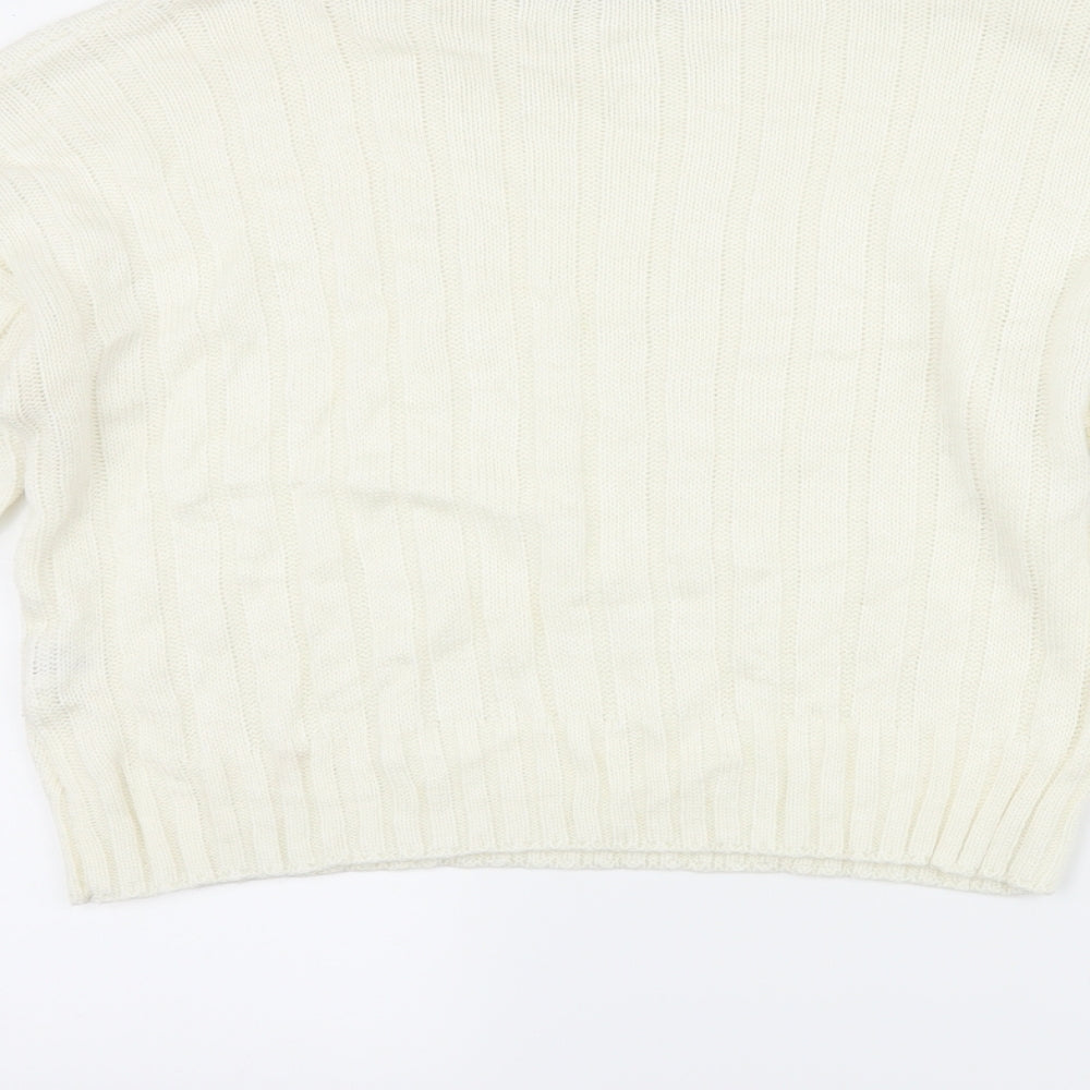 Boohoo Womens White   Pullover Jumper Size S