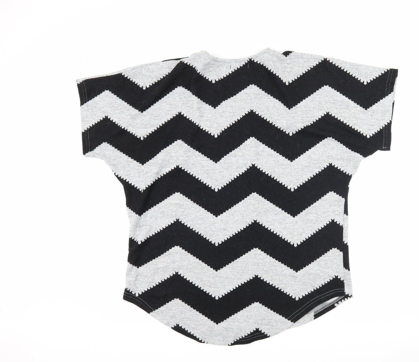 Quiz Womens Grey Striped  Basic T-Shirt Size 14