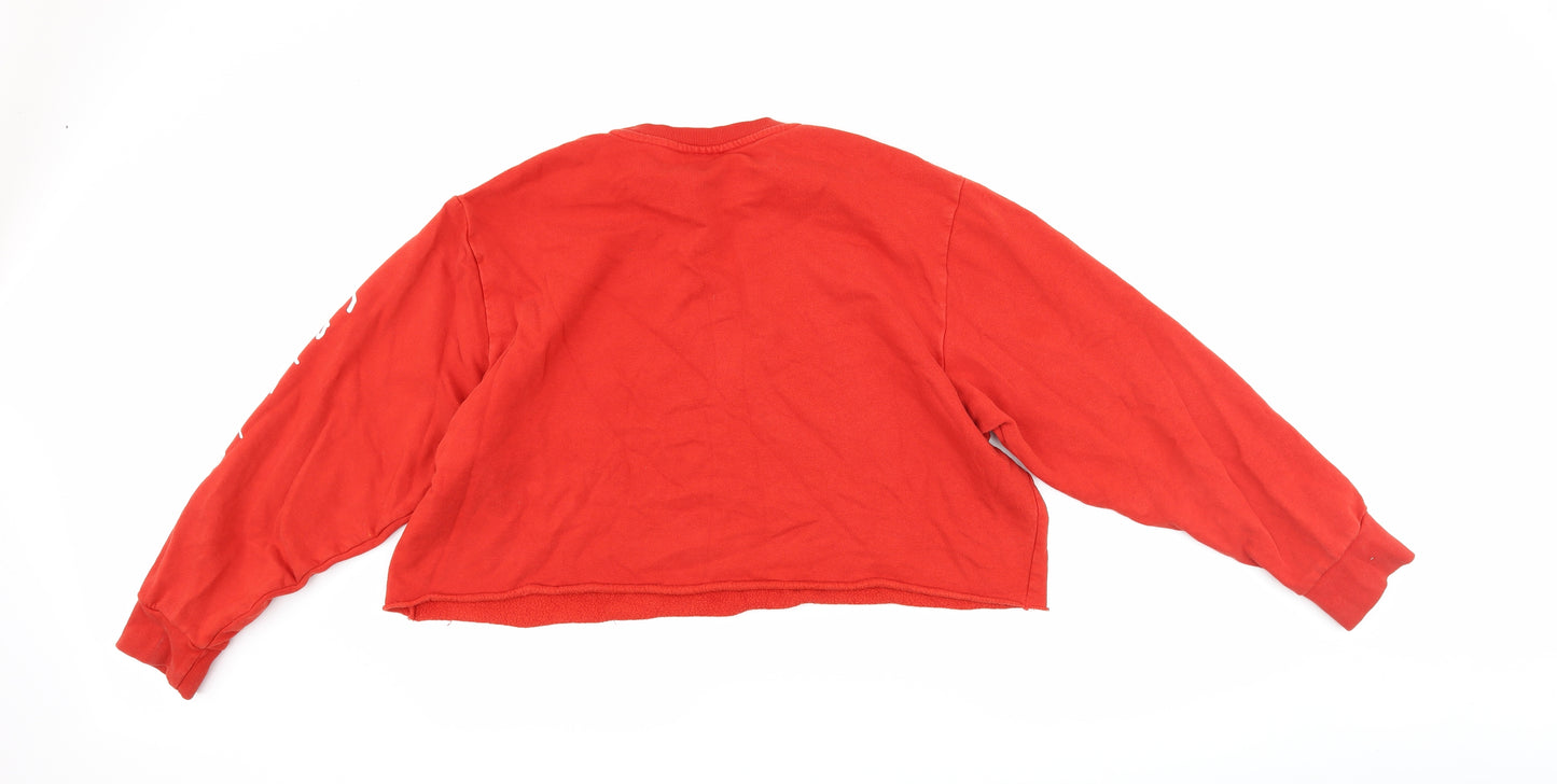 Primark Womens Red   Pullover Sweatshirt Size XL  - Friends Cropped