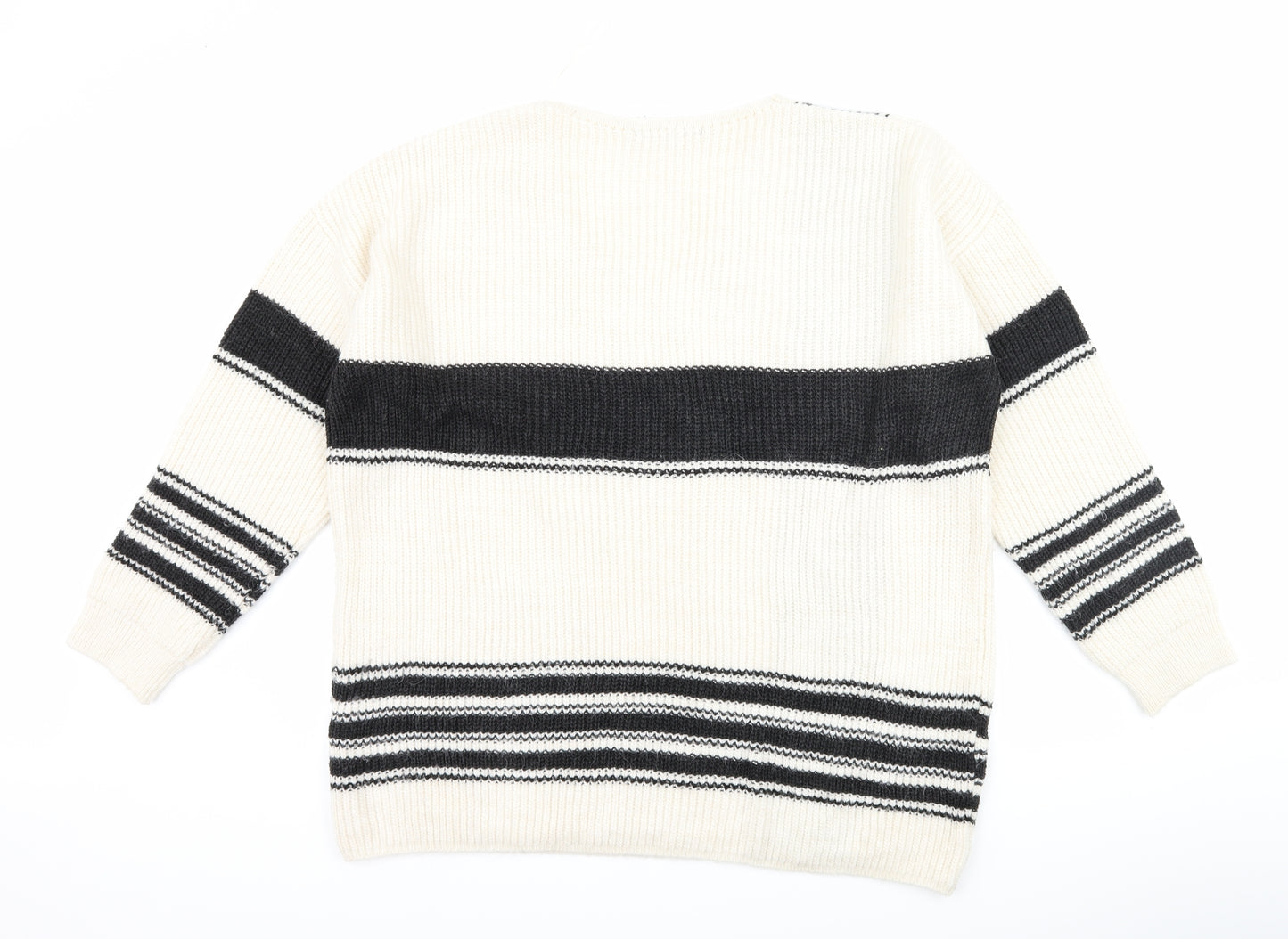 NEXT Womens Ivory Striped  Pullover Jumper Size 16