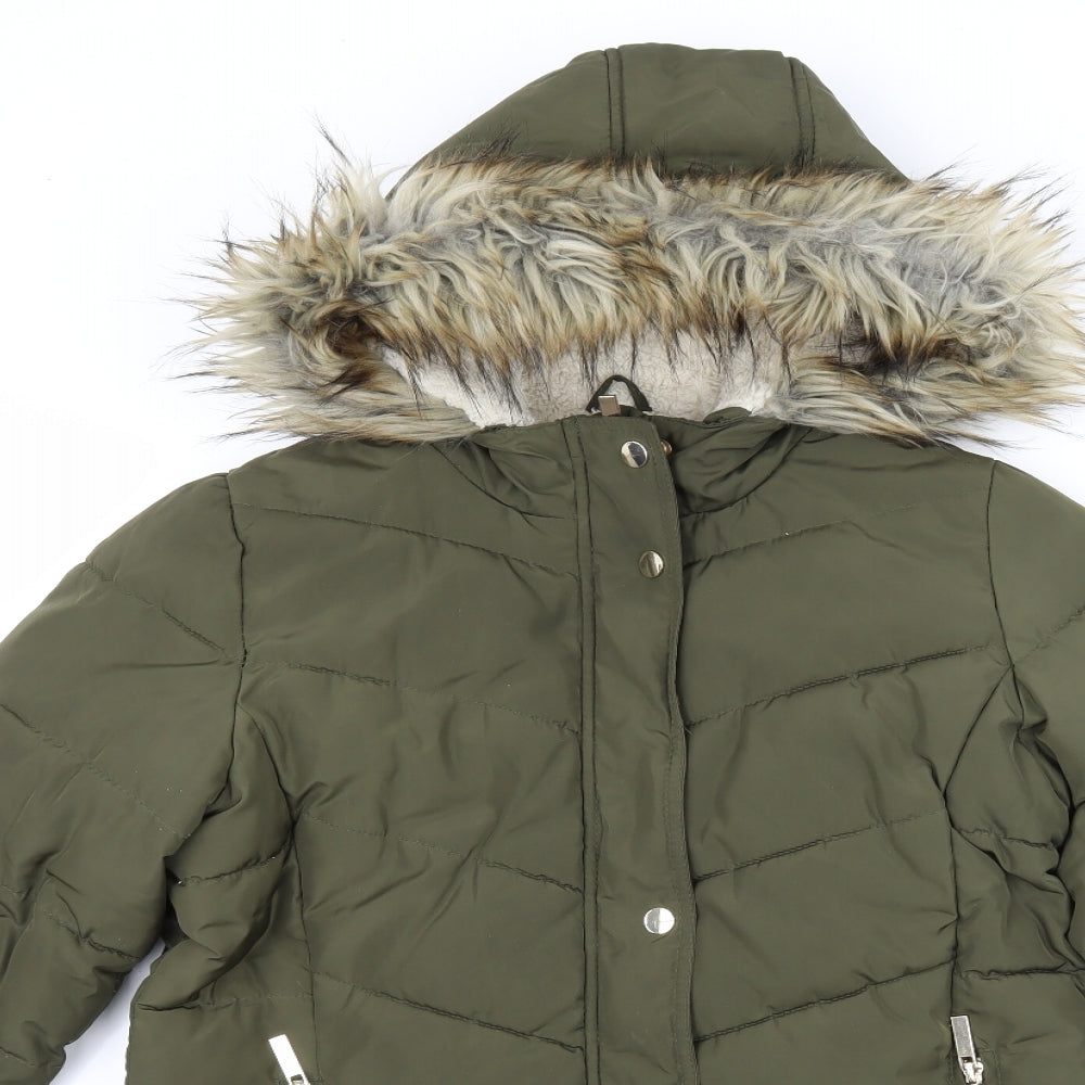 Primark Girls Green   Parka Coat Size 13-14 Years