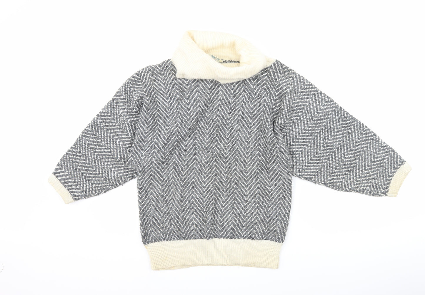 Jump Womens Grey Herringbone  Pullover Jumper Size S