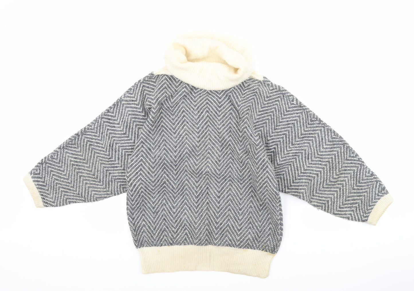 Jump Womens Grey Herringbone  Pullover Jumper Size S