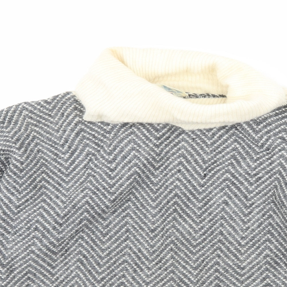 Jump Womens Grey Herringbone  Pullover Jumper Size S