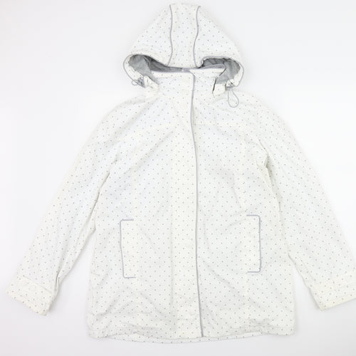 Anna rose Womens White Polka Dot  Rain Coat Coat Size 16