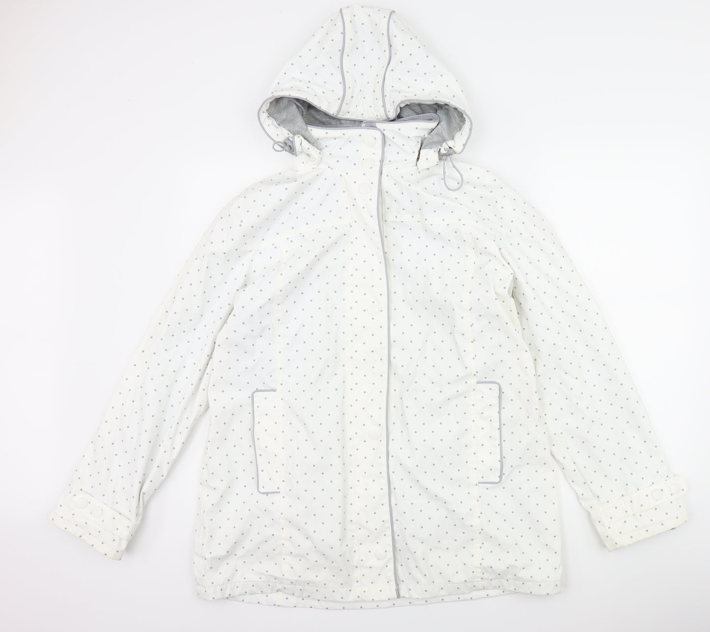 Anna rose Womens White Polka Dot  Rain Coat Coat Size 16