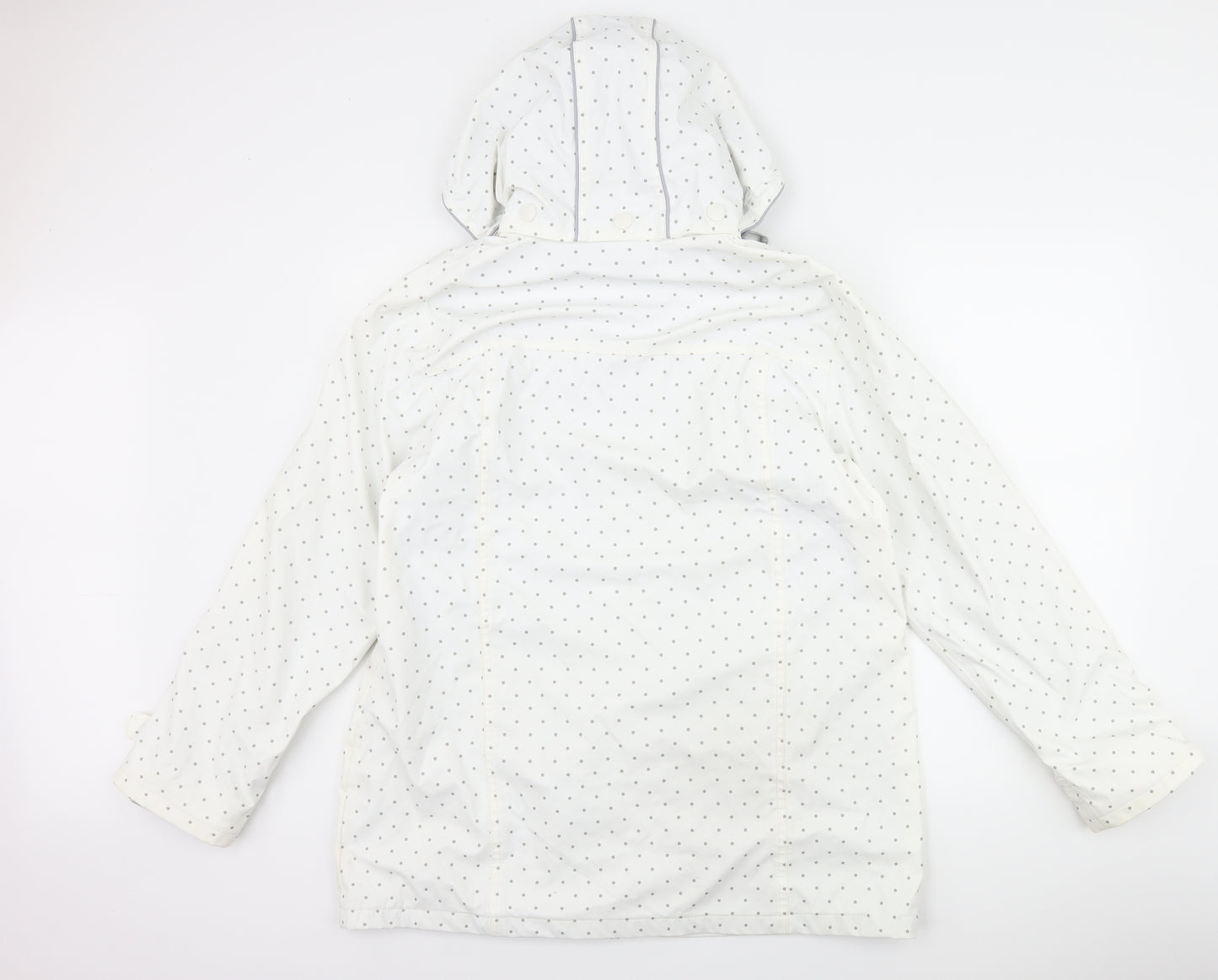Anna rose Womens White Polka Dot  Rain Coat Coat Size 16