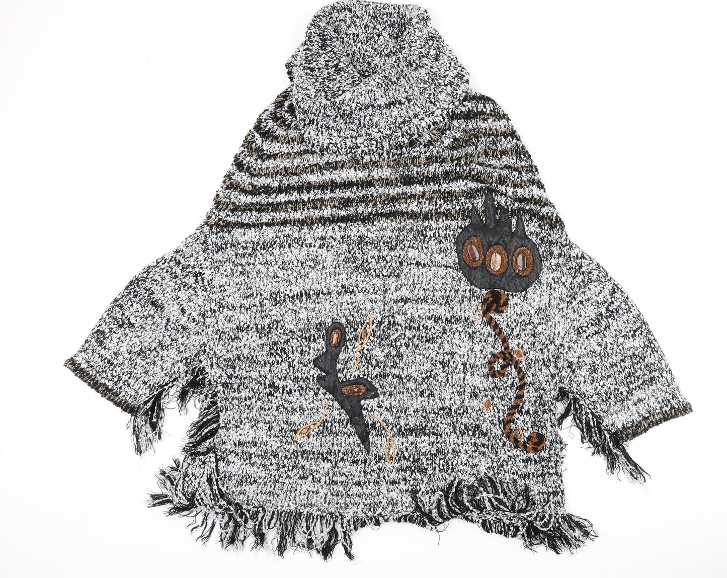 QUING Womens Black   Jacket Poncho One Size