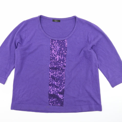 bm Collection Womens Purple   Pullover Jumper Size L