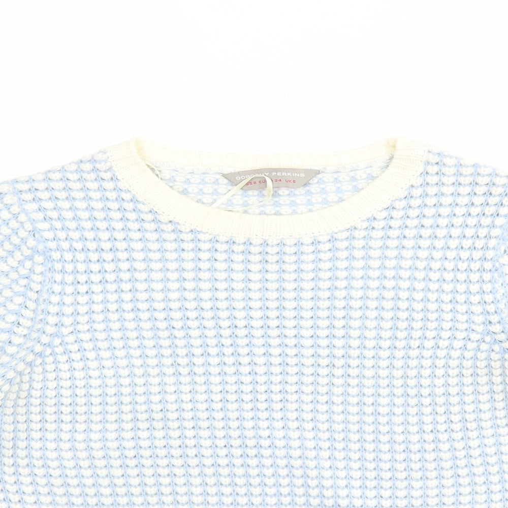 Dorothy Perkins Womens Blue Polka Dot  Pullover Jumper Size 8