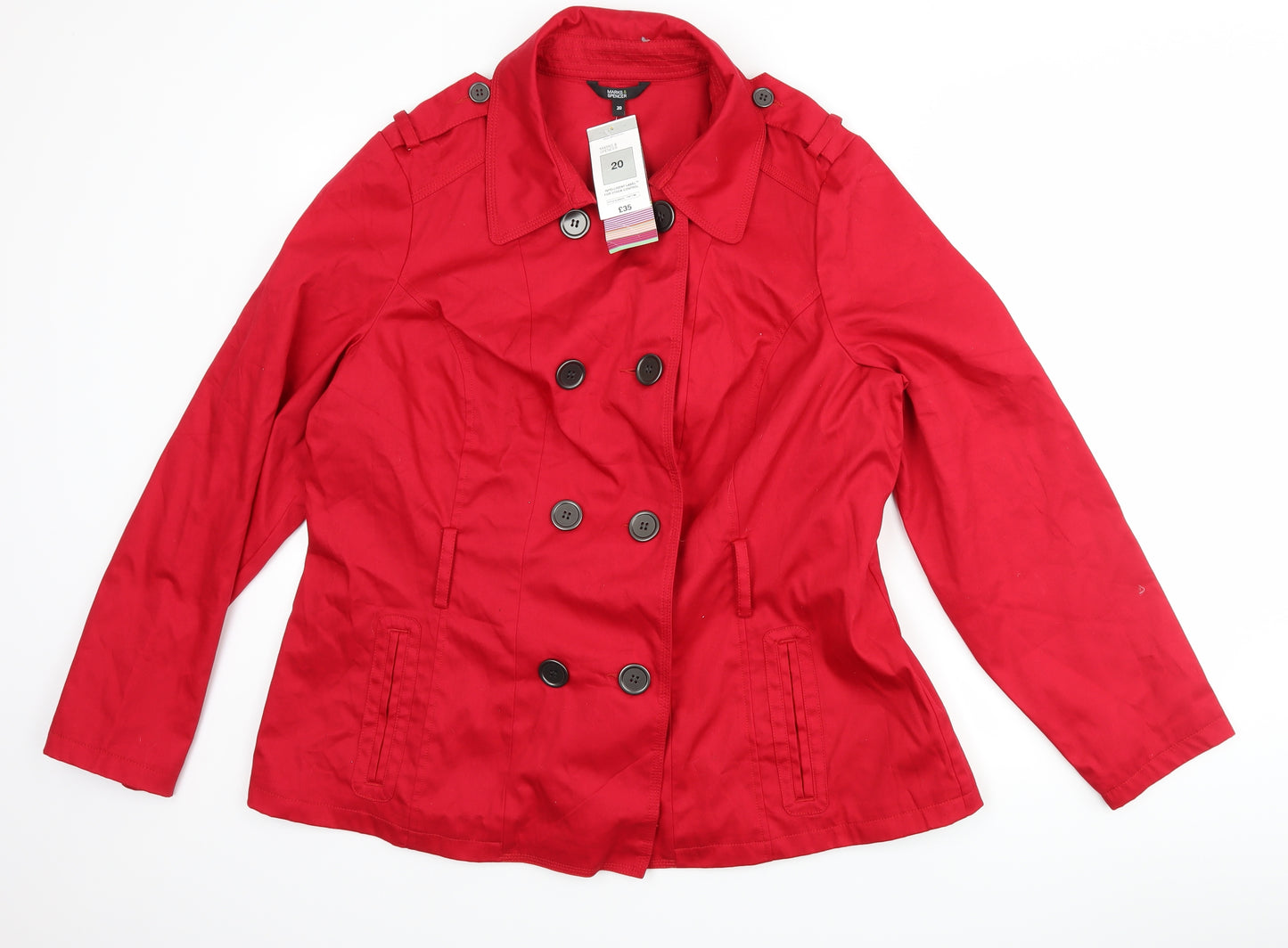Marks and Spencer Womens Red   Pea Coat Coat Size 20