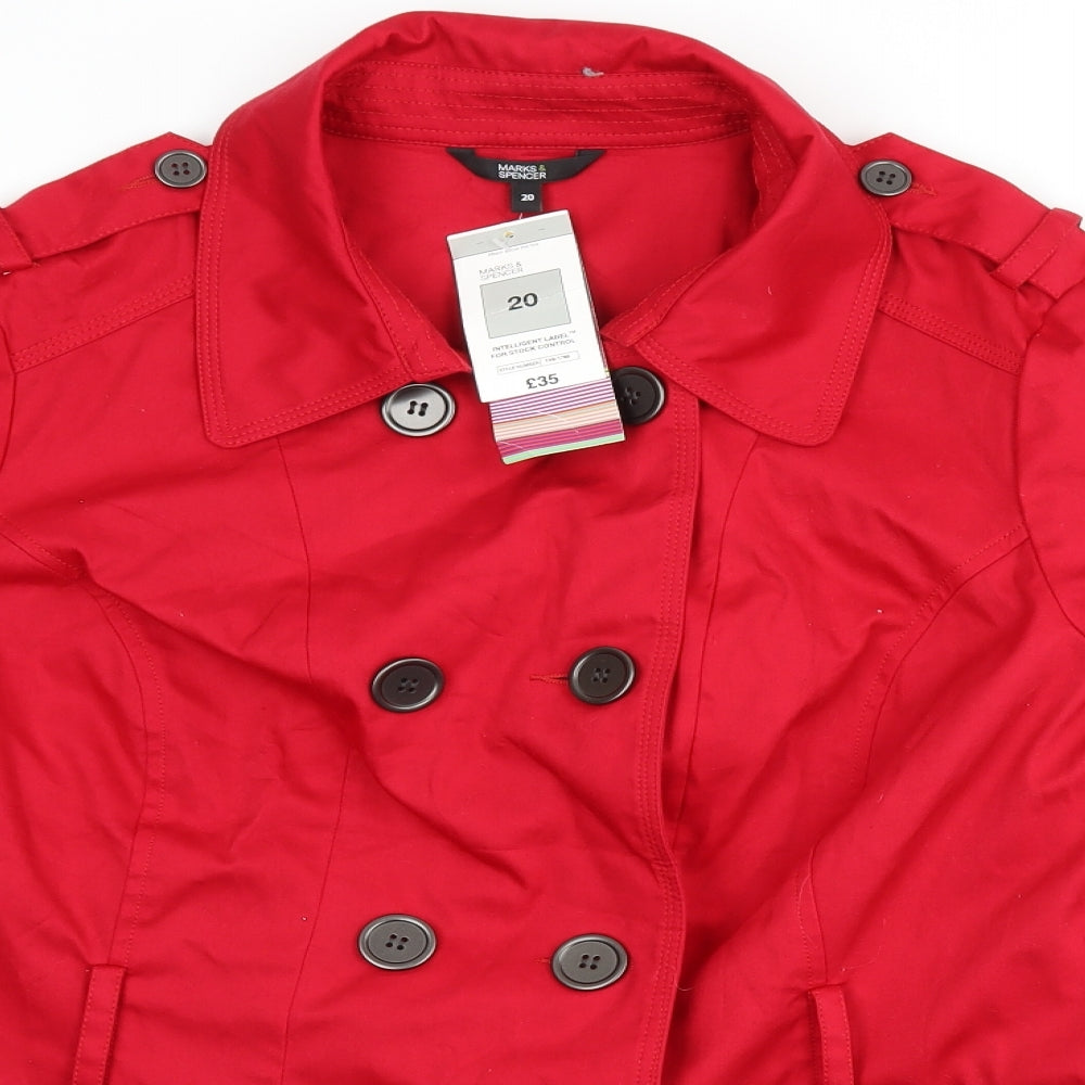 Marks and Spencer Womens Red   Pea Coat Coat Size 20