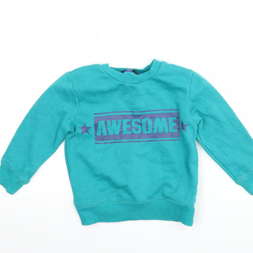 George Boys Blue   Pullover Sweatshirt Size 3-4 Years  - slogan