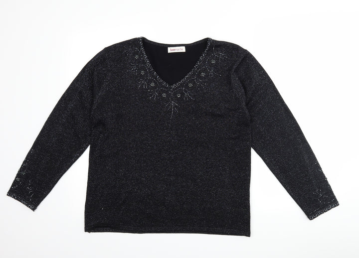 Bonmarché Womens Black   Pullover Jumper Size M