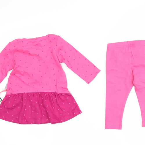 Sigikid Girls Pink Polka Dot  Trousers Set Outfit/Set Size 9-12 Months  - top and leggings set