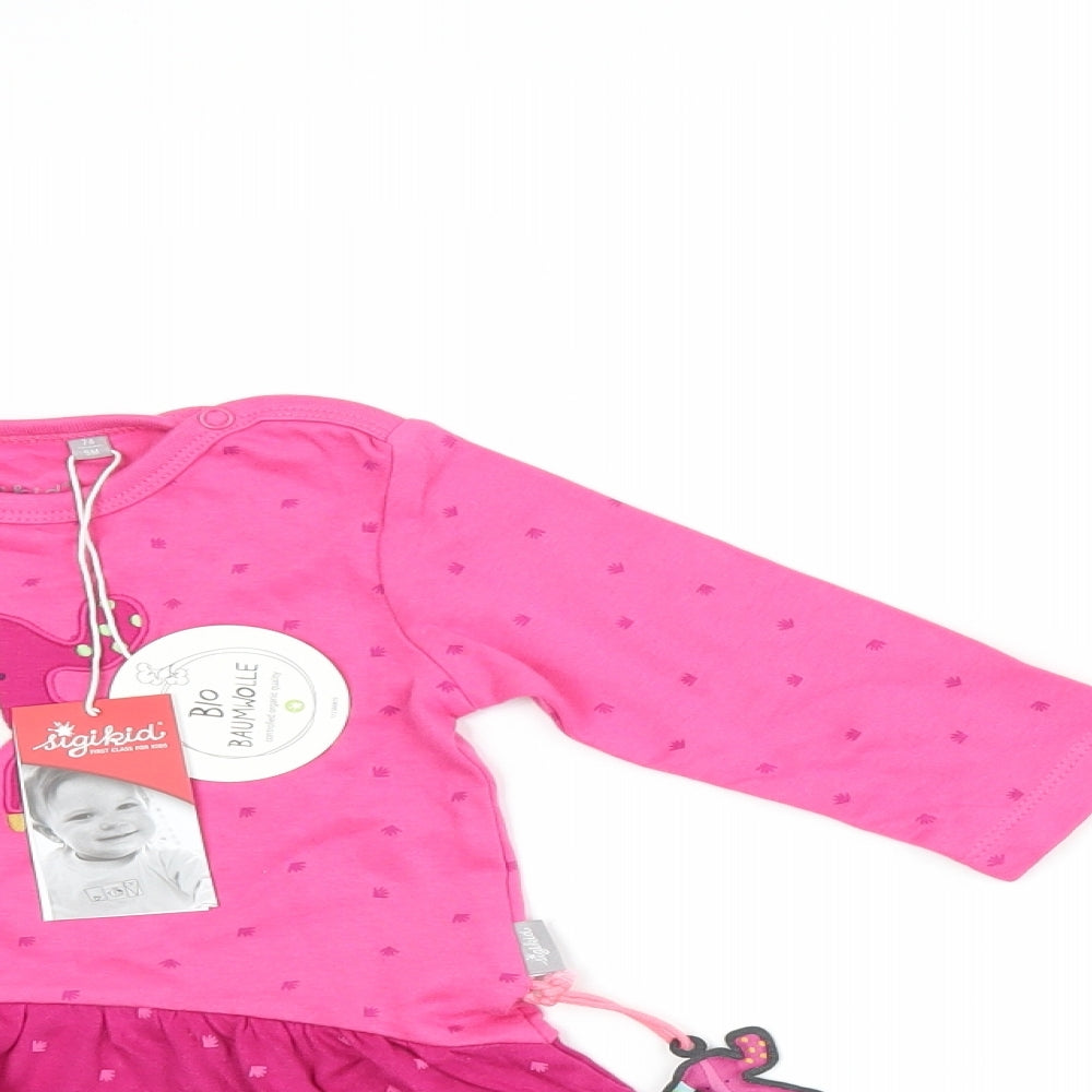 Sigikid Girls Pink Polka Dot  Trousers Set Outfit/Set Size 9-12 Months  - top and leggings set