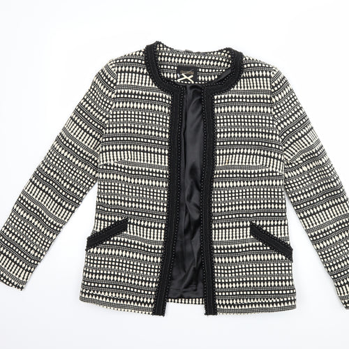Fracomina Womens Black Geometric  Jacket  Size S