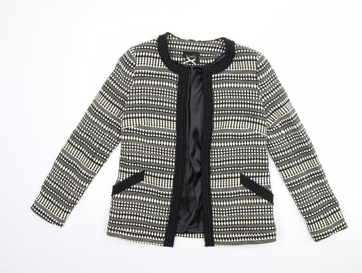 Fracomina Womens Black Geometric Jacket Size S