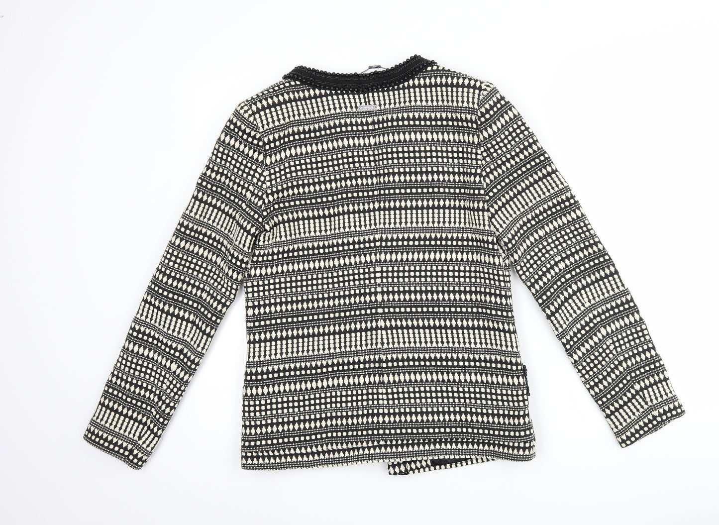 Fracomina Womens Black Geometric  Jacket  Size S