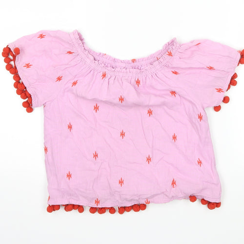NEXT Girls Purple Polka Dot  Basic T-Shirt Size 4 Years