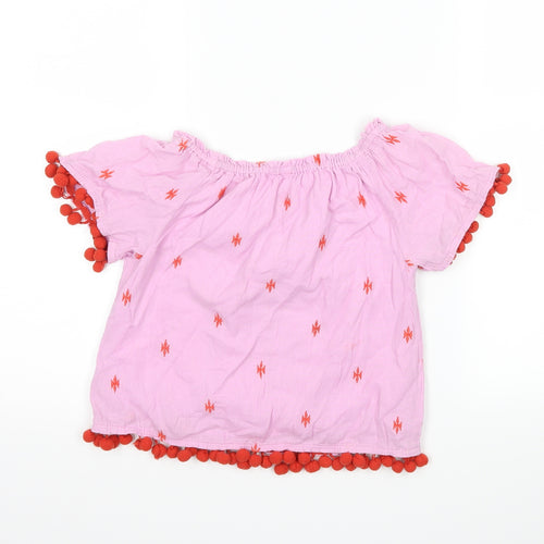NEXT Girls Purple Polka Dot  Basic T-Shirt Size 4 Years