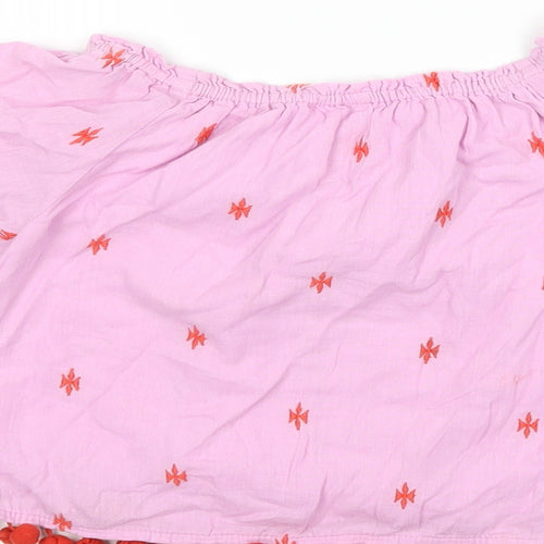 NEXT Girls Purple Polka Dot  Basic T-Shirt Size 4 Years