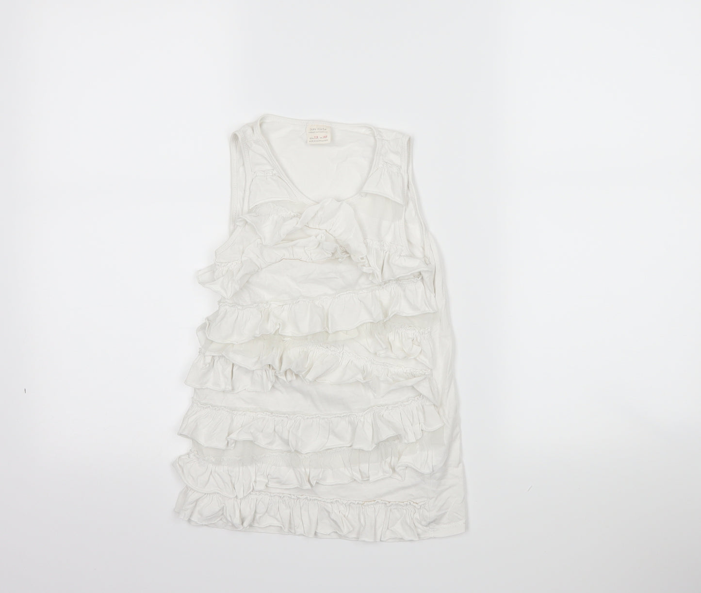 Zara Girls White   Basic Tank Size 7-8 Years