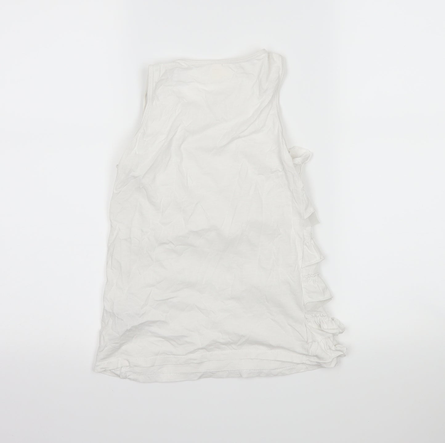 Zara Girls White   Basic Tank Size 7-8 Years