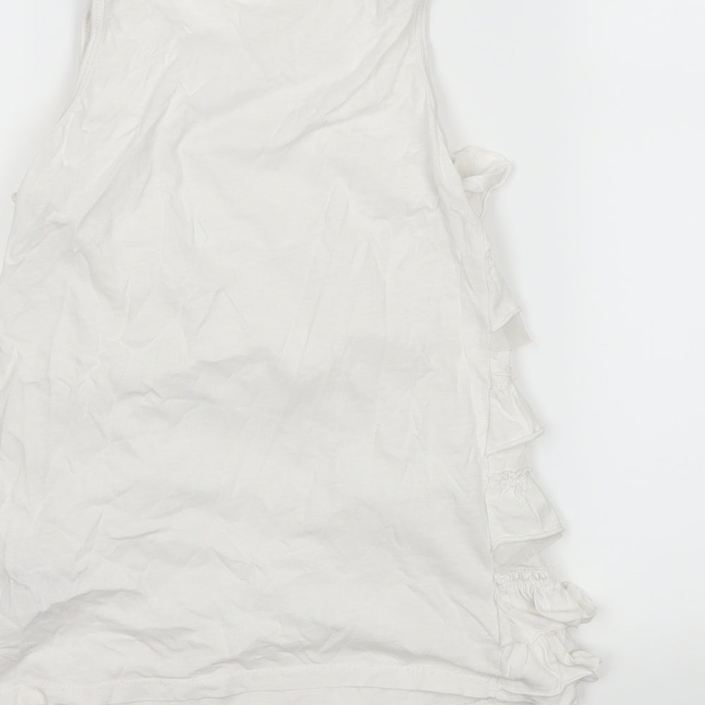 Zara Girls White   Basic Tank Size 7-8 Years