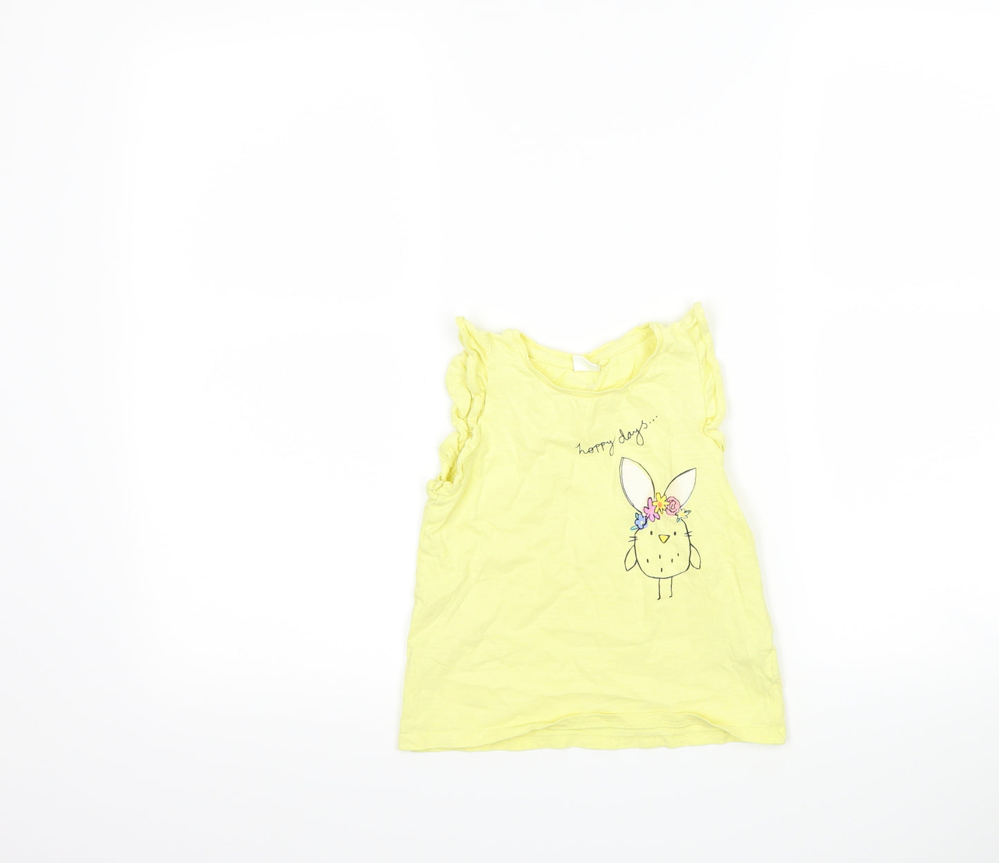 NEXT Girls Yellow   Basic Tank Size 4-5 Years  - chick