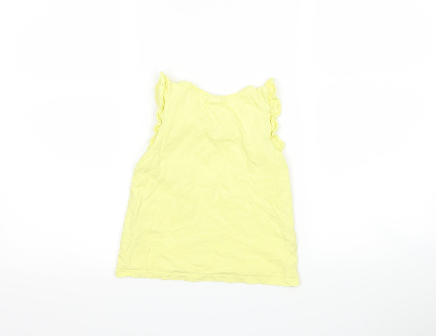 NEXT Girls Yellow   Basic Tank Size 4-5 Years  - chick