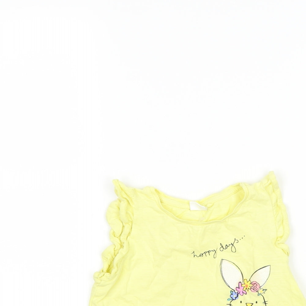 NEXT Girls Yellow   Basic Tank Size 4-5 Years  - chick