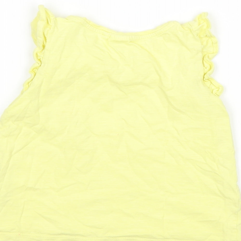 NEXT Girls Yellow   Basic Tank Size 4-5 Years  - chick
