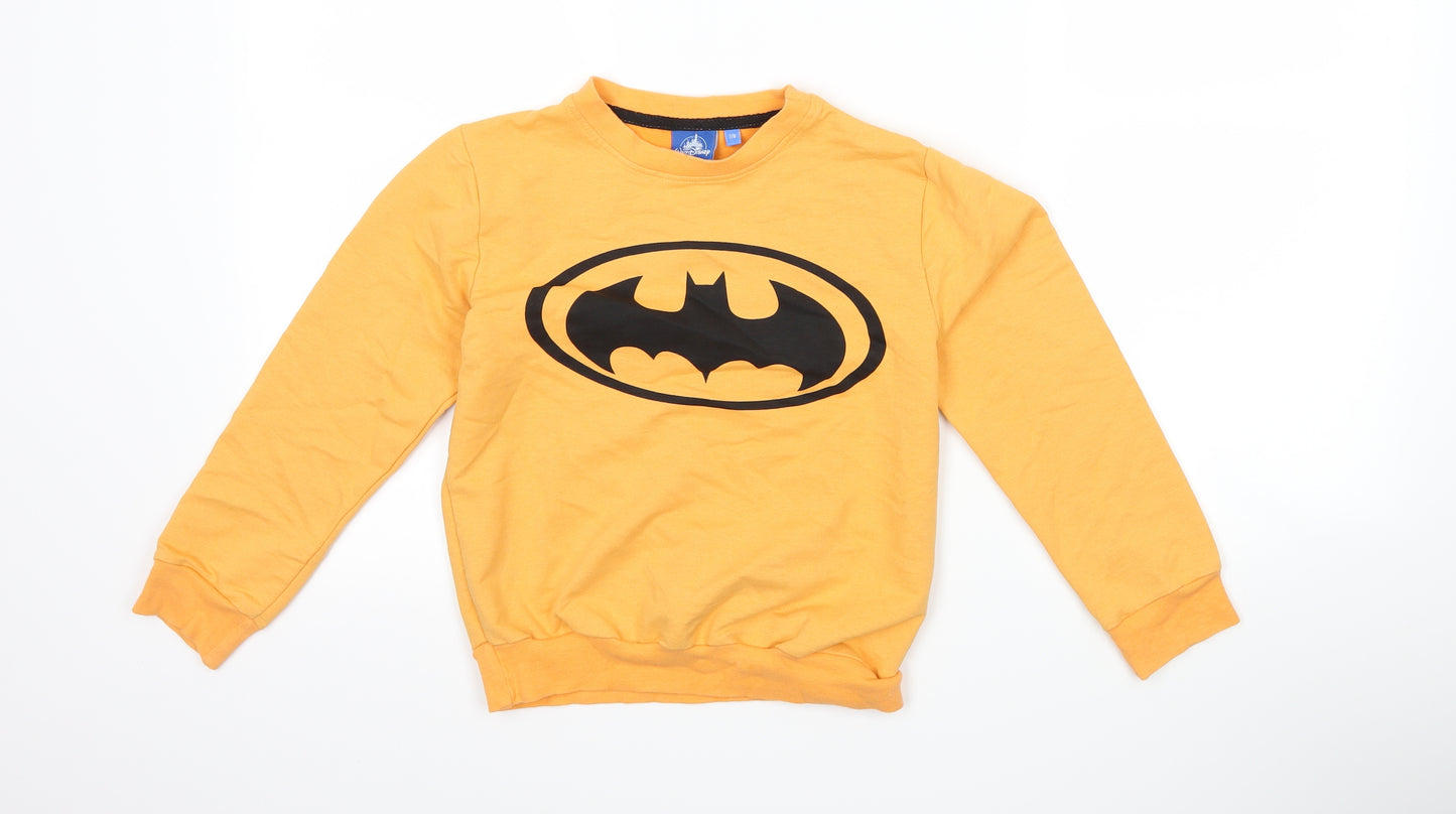 Disney Boys Orange   Pullover Sweatshirt Size 7-8 Years  - batman