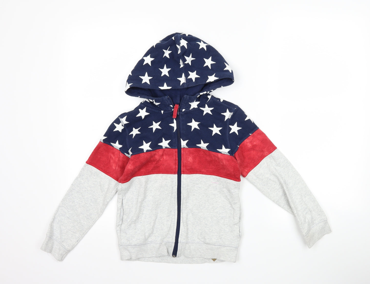 H&M Boys Grey Striped  Full Zip Hoodie Size 7-8 Years