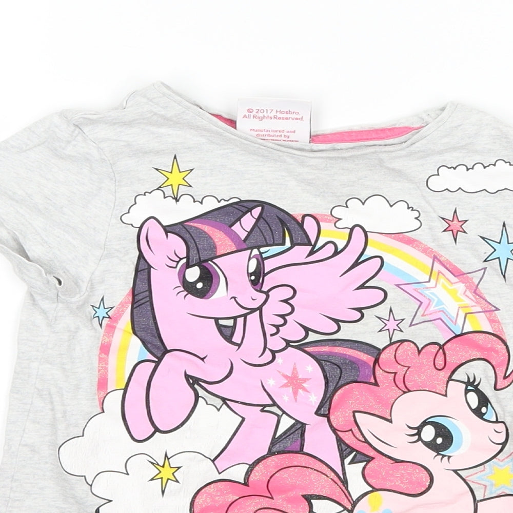 F&F Girls Grey   Basic T-Shirt Size 5-6 Years  - My Little Pony
