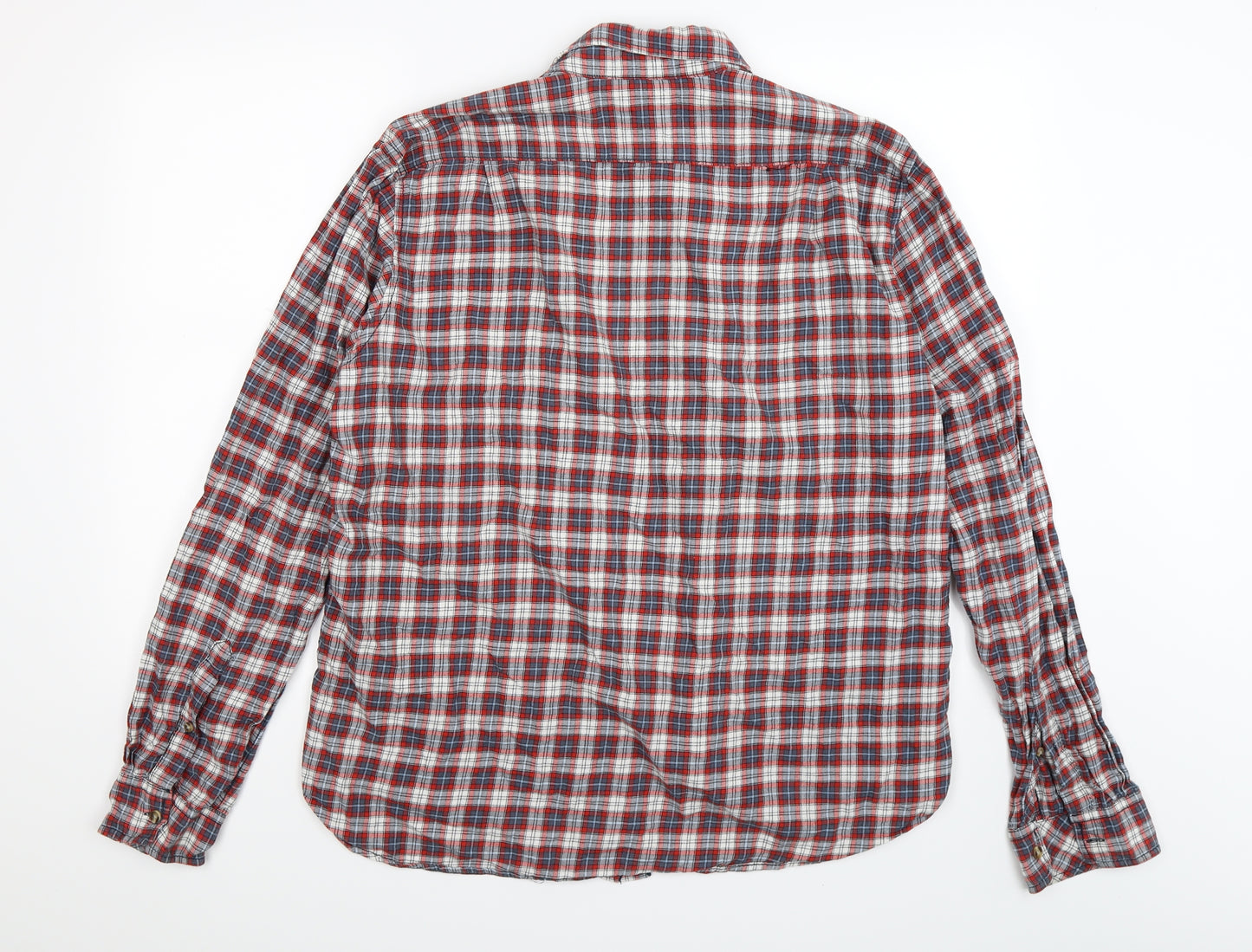 H&M Mens Red Check   Button-Up Size L