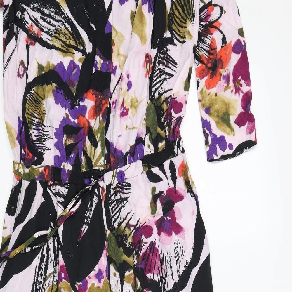 F&F Womens Pink Floral  Jumpsuit One-Piece Size 10 L27 in