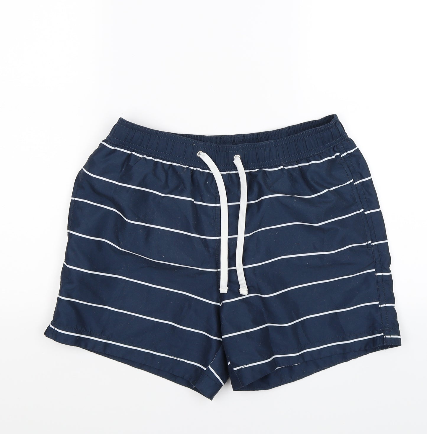 H&M Mens Blue Striped  Sweat Shorts Size S - swim wear