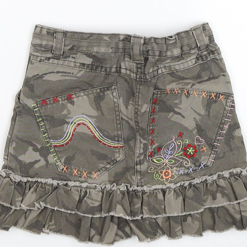 NEXT Girls Green Camouflage  Flare Skirt Size 9 Years