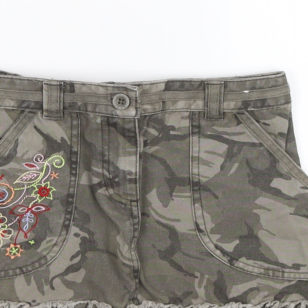 NEXT Girls Green Camouflage  Flare Skirt Size 9 Years
