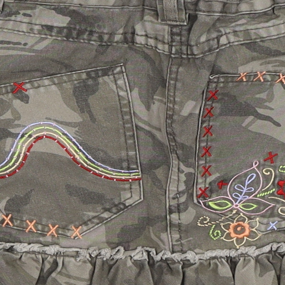 NEXT Girls Green Camouflage  Flare Skirt Size 9 Years