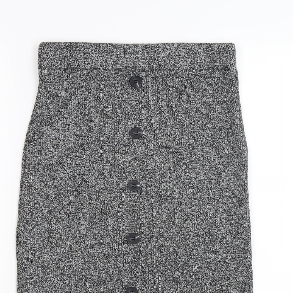 Marks and Spencer Womens Grey  Knit Straight & Pencil Skirt Size 10