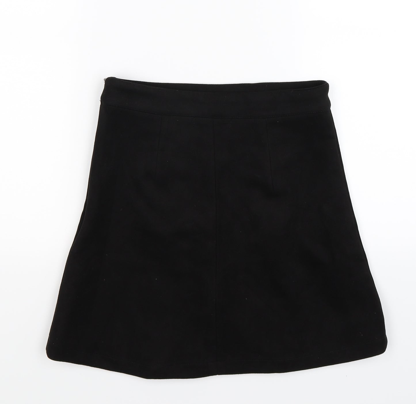 a collection Womens Black  Velour Pleated Skirt Size S