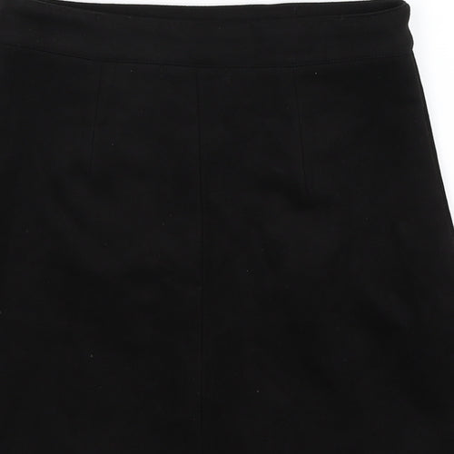 a collection Womens Black  Velour Pleated Skirt Size S