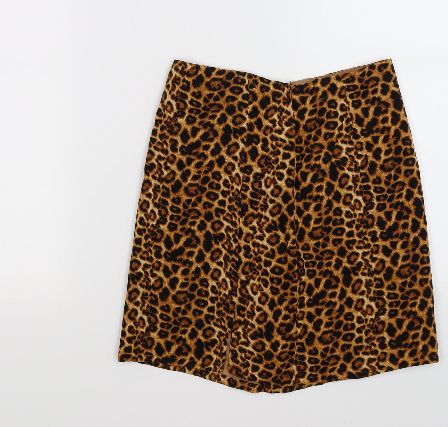 daisy strees Womens Brown Animal Print  Pleated Skirt Size 6