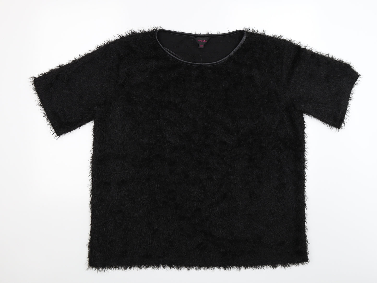 Simply Be Womens Black   Pullover Jumper Size 22  - faux fur