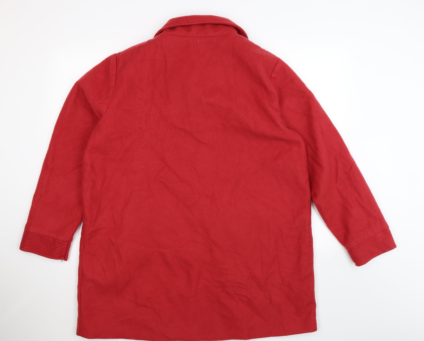 Anne De Lancay Womens Red  Fleece Trench Coat Coat Size L