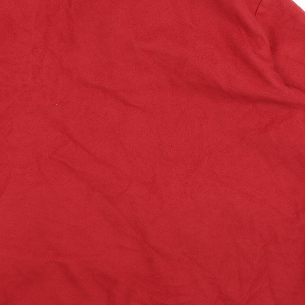 Anne De Lancay Womens Red  Fleece Trench Coat Coat Size L